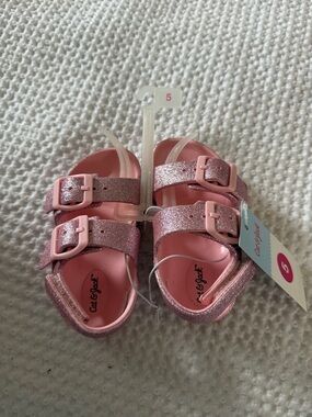 Cat & Jack Pink Glitter Double-Buckle Toddler Sandals